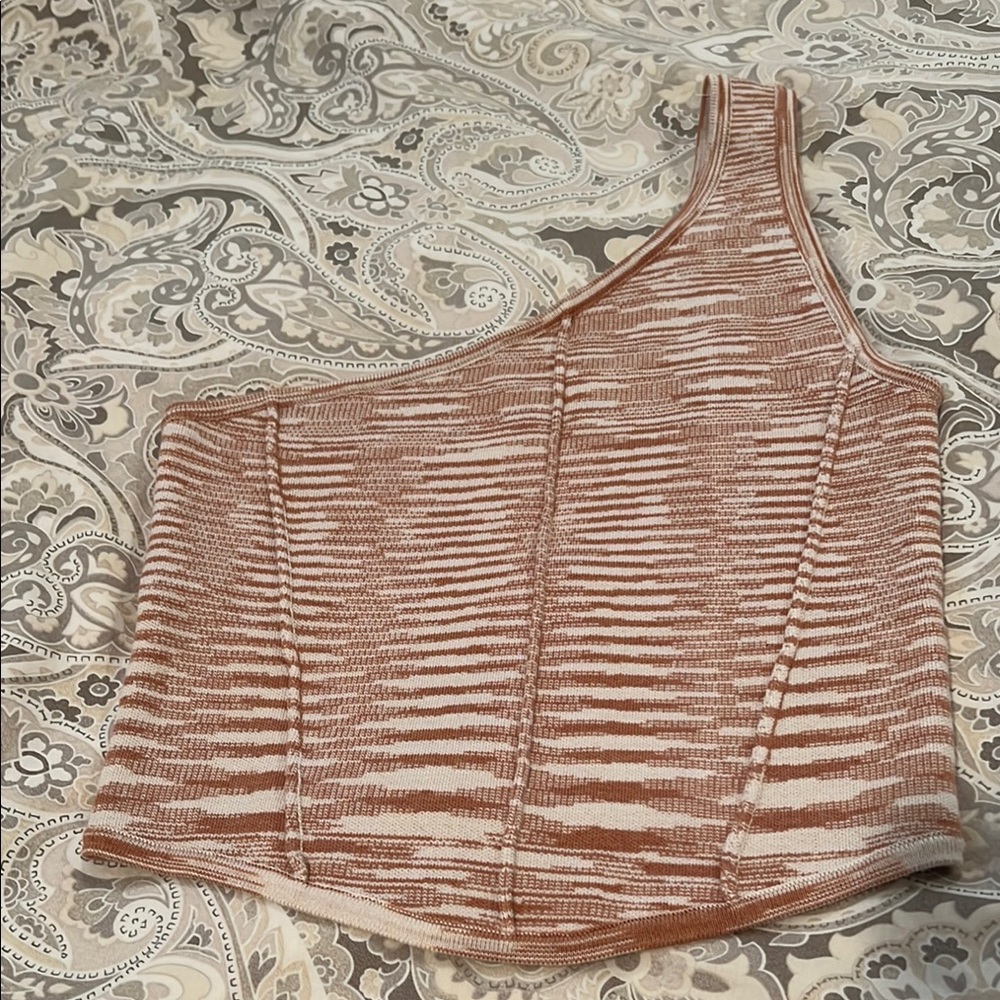 Anthropologie Striped One-Shoulder Top